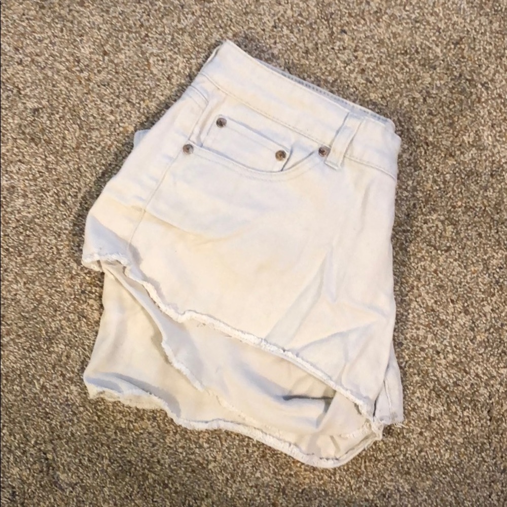 White jean shorts